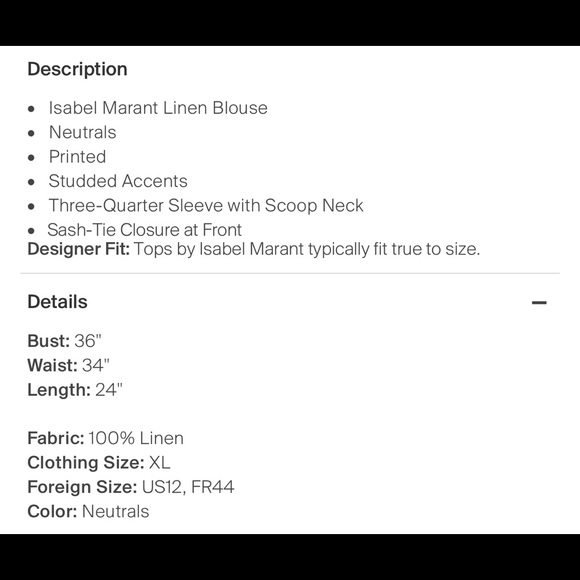 Amazing Isabel Marant  designer linen top with embellishments - Picture 5 of 5